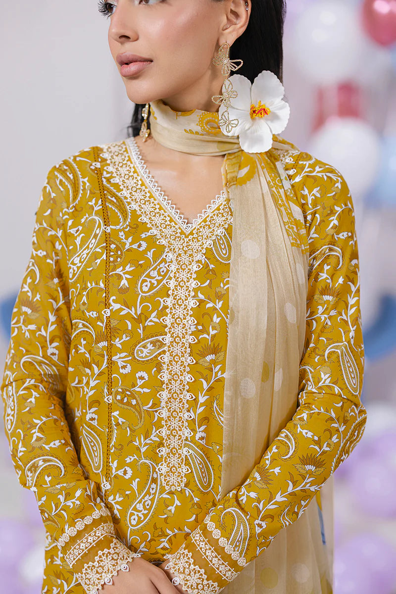 Qalamkar 3Pc Printed Lawn Suit EM-10 (B) gulbuy.com