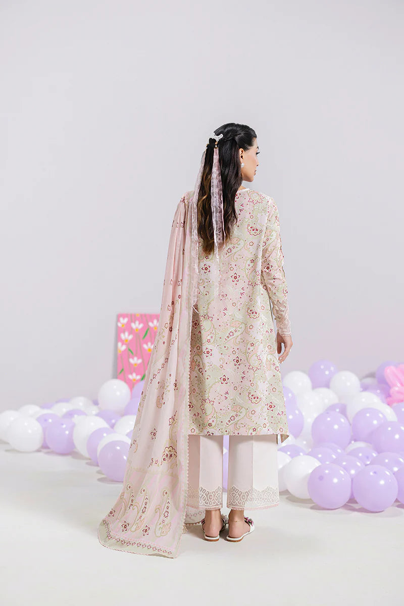 Qalamkar 3Pc Printed Lawn Suit EM-03 (B) gulbuy.com
