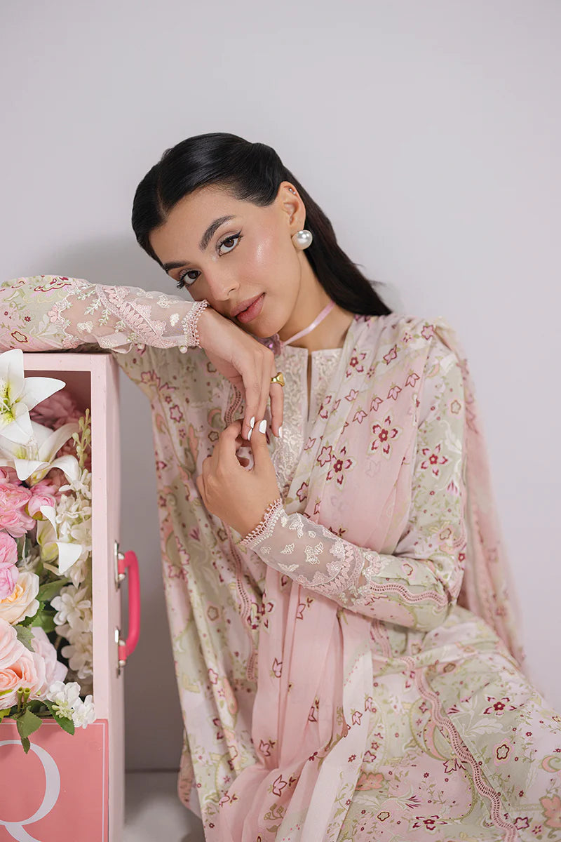 Qalamkar 3Pc Printed Lawn Suit EM-03 (B) gulbuy.com
