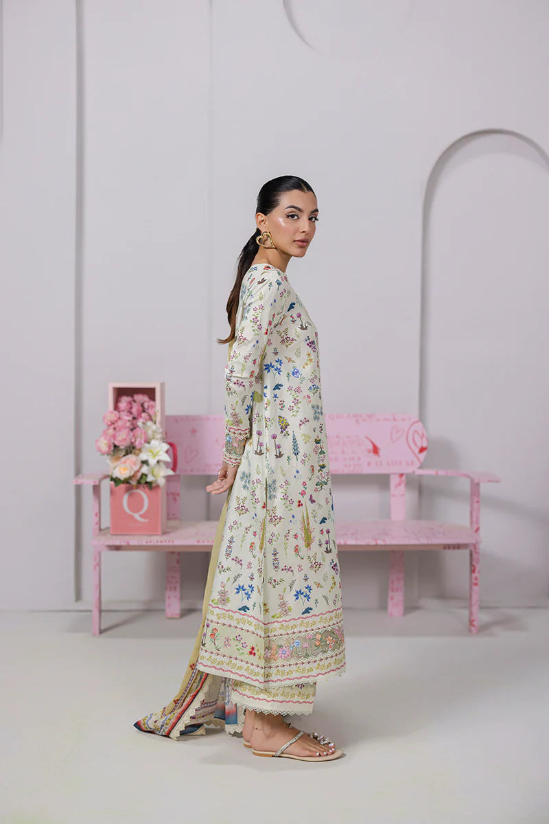 Qalamkar 3Pc Printed Lawn Suit EM-09 (A) gulbuy.com