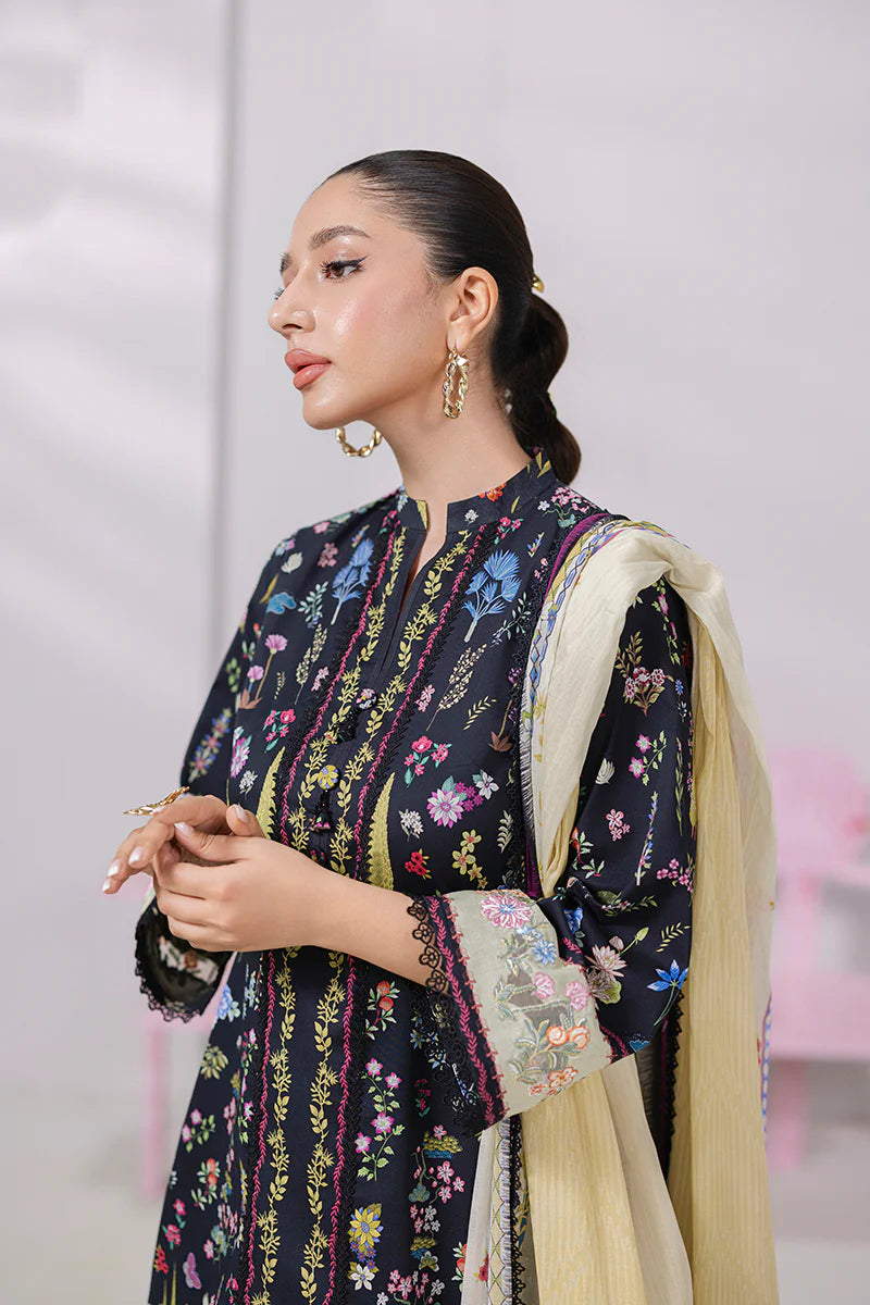 Qalamkar 3Pc Printed Lawn Suit EM-09 (B) gulbuy.com