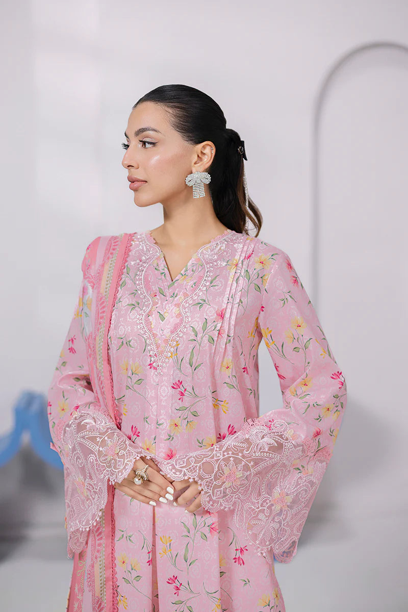 Qalamkar 3Pc Printed Lawn Suit EM-04 (A) gulbuy.com