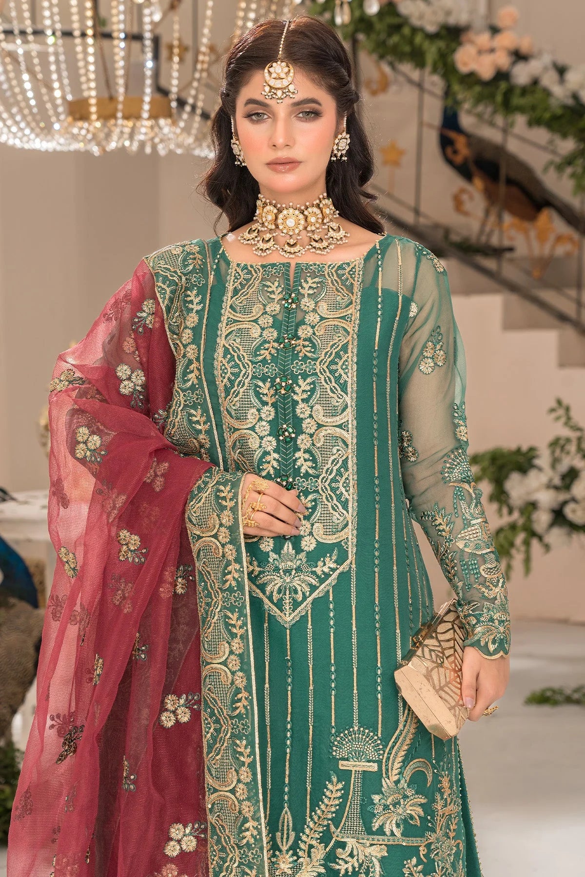 Imrozia 3Pc Embroidered Organza Suit IP-107 Aaradhya gulbuy.com