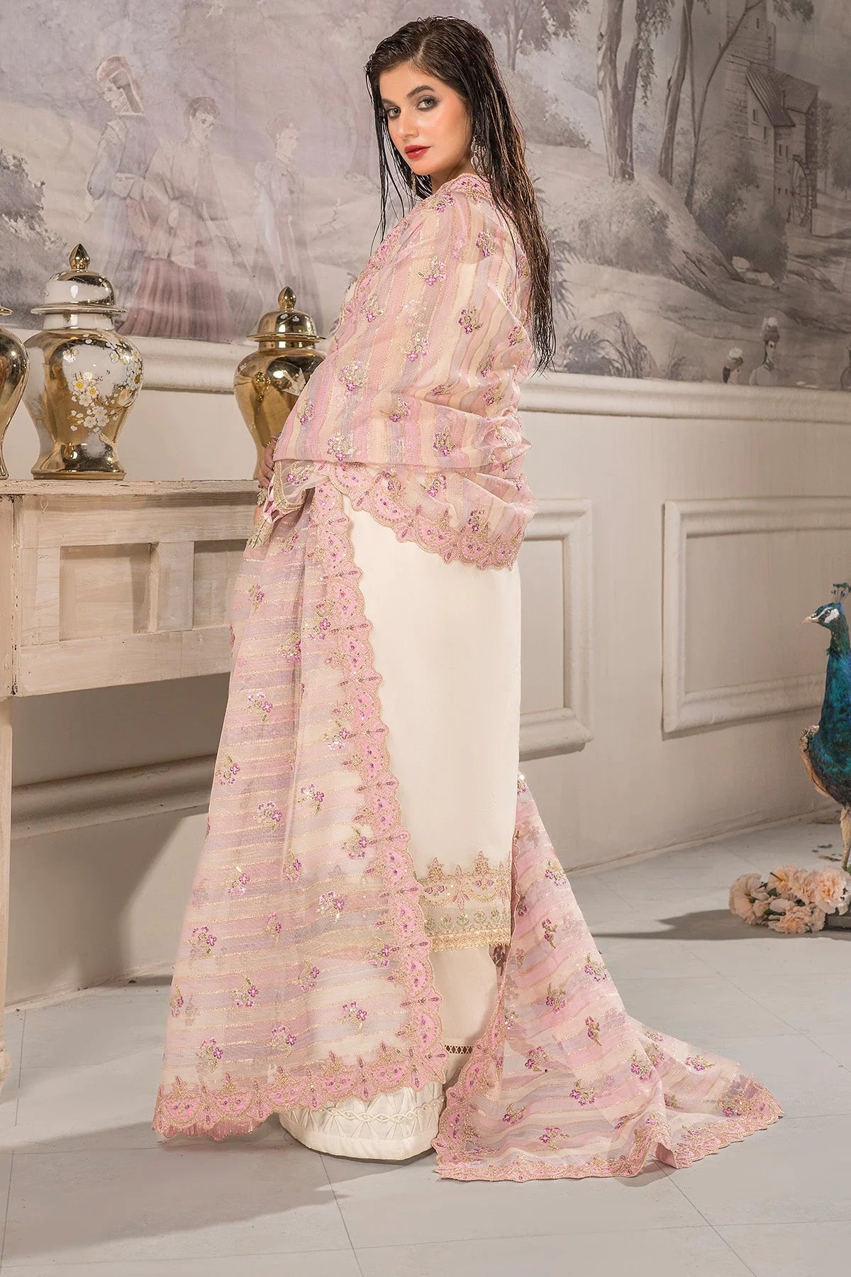 Imrozia 3Pc Embroidered Organza Suit IP-108 Saanjh gulbuy.com