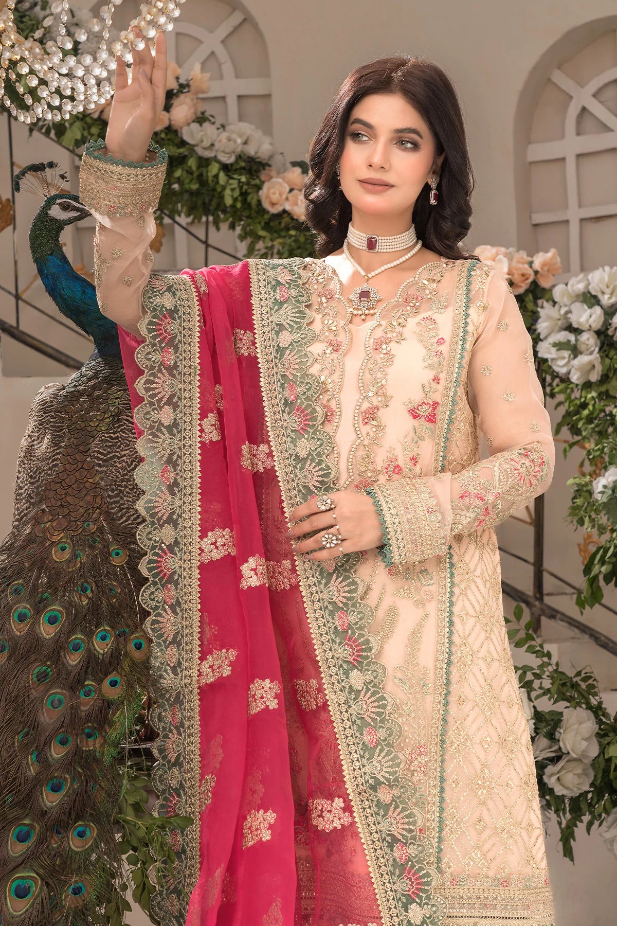 Imrozia 3Pc Embroidered Organza Suit IP-109 Saanvi gulbuy.com