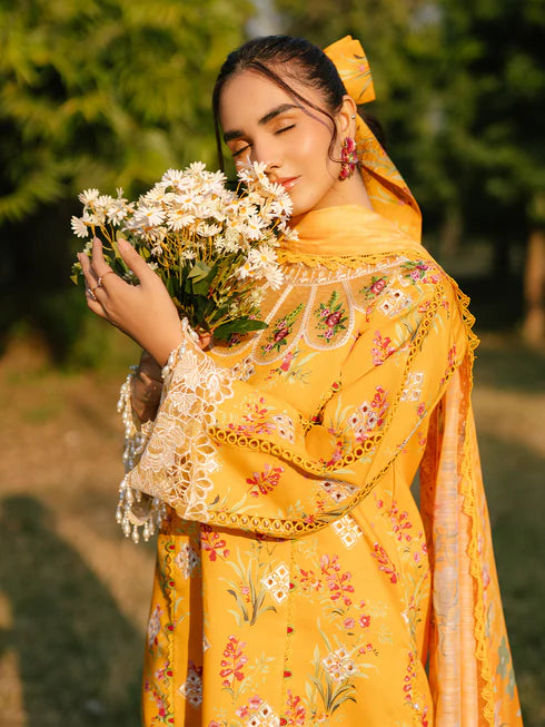 Parishay 3Pc Embroidered Lawn Suit IVY-01 gulbuy.com