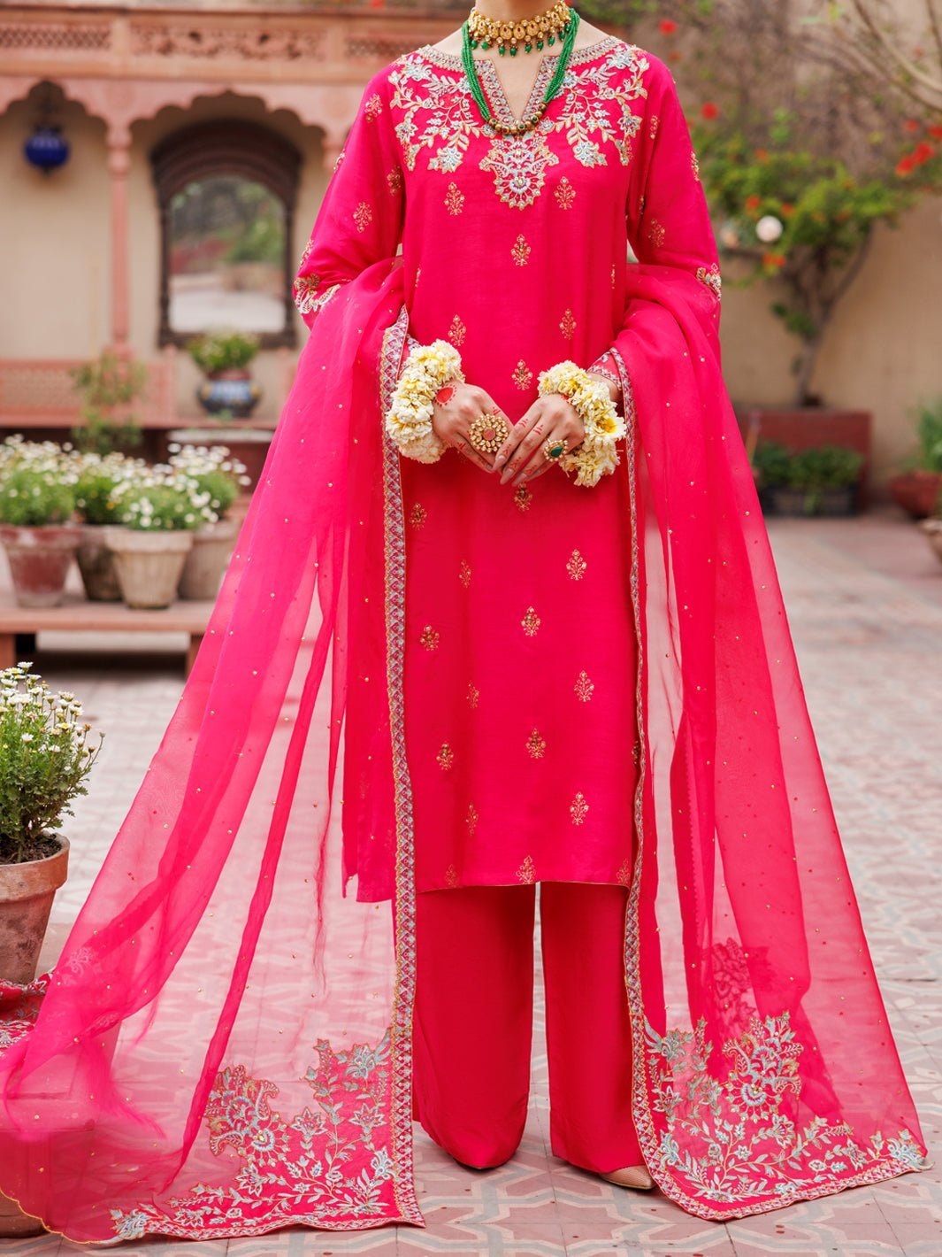 ALMIRAH 3 PIECE EMBROIDERED RAW SILK SUIT (AL-3PS-LS-474)