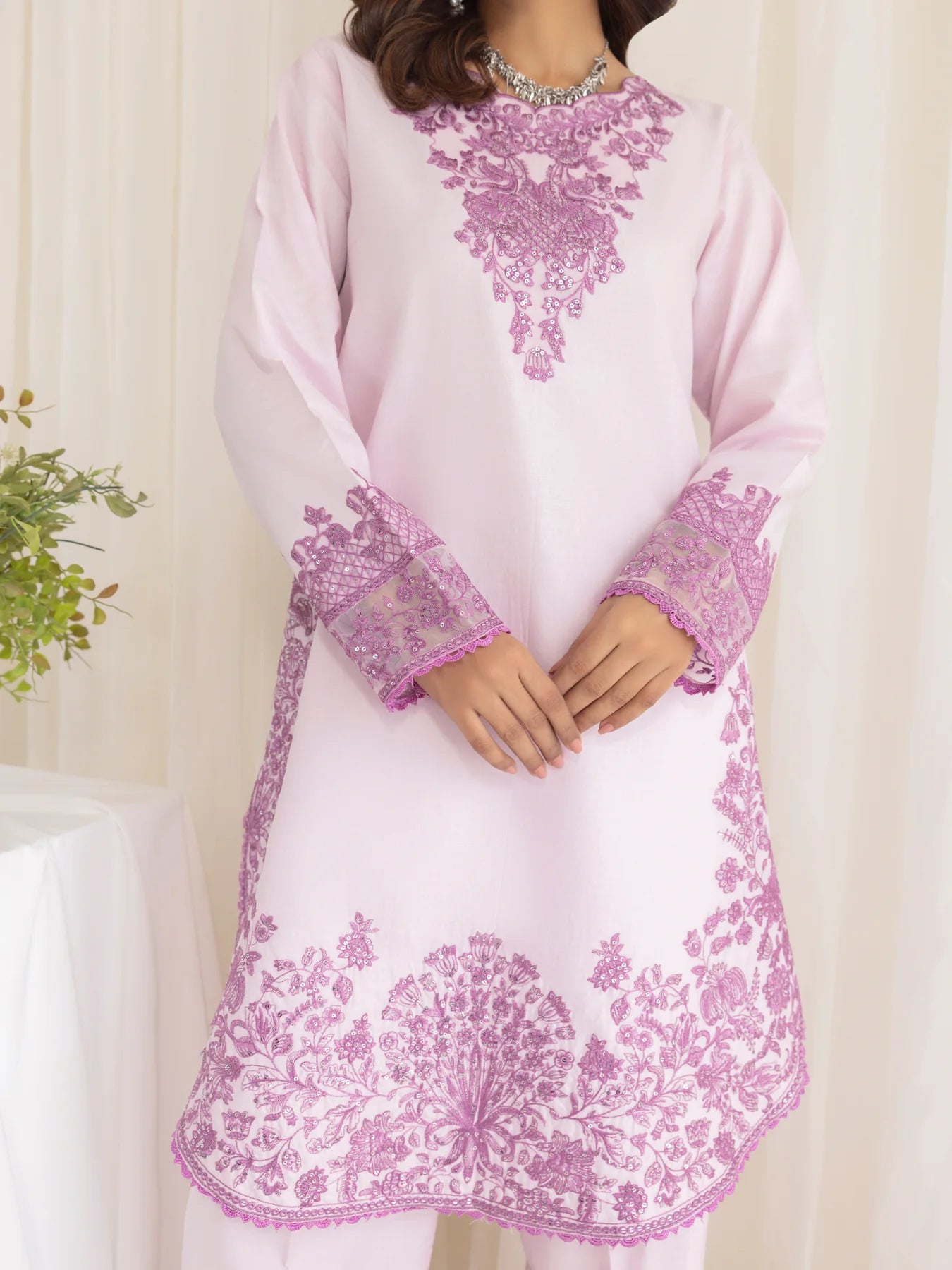 Mohagni 2Pc Embroidered Cotton Suit LES-09 gulbuy.com