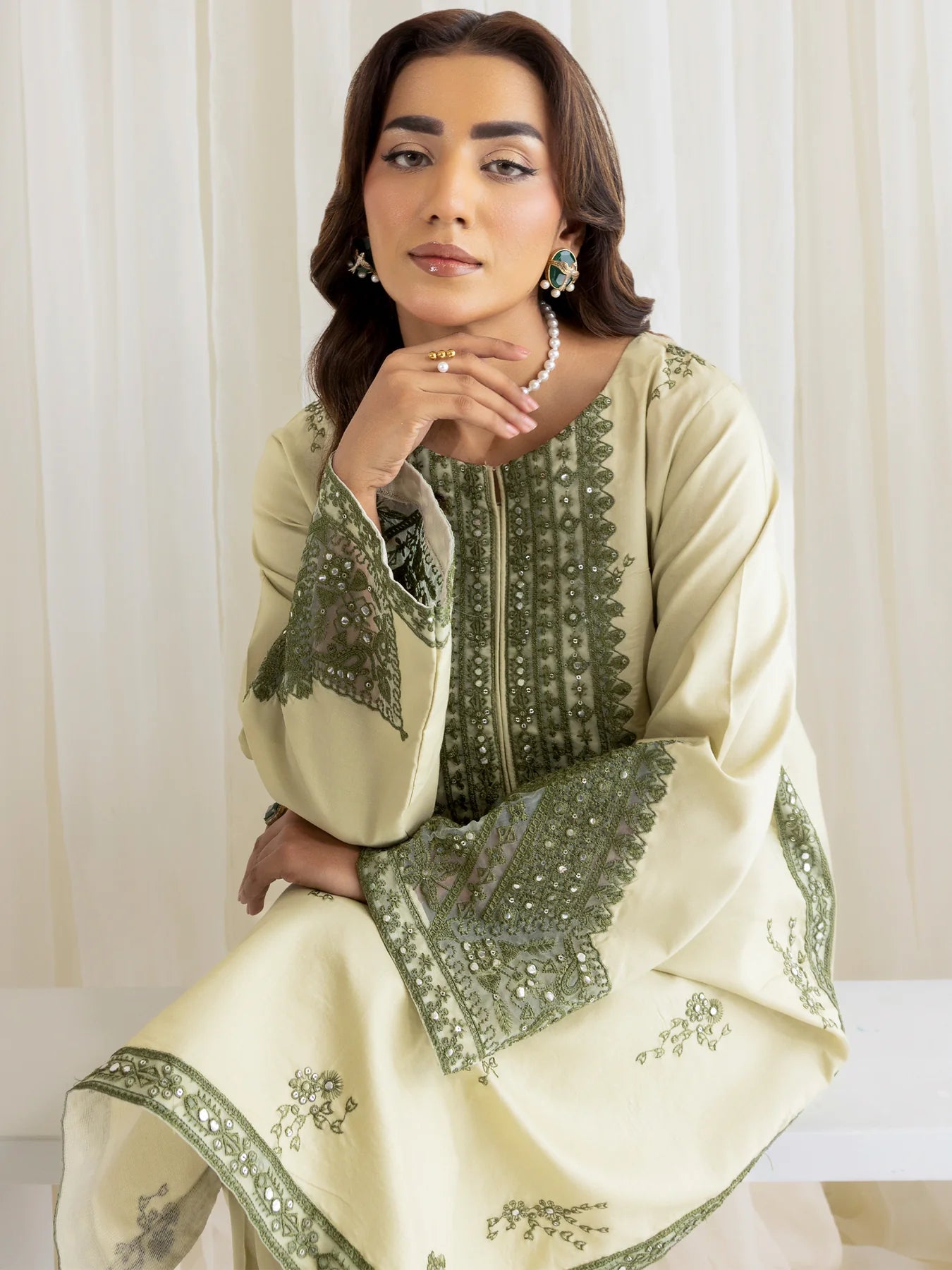 Mohagni 2Pc Embroidered Cotton Suit LES-10 gulbuy.com