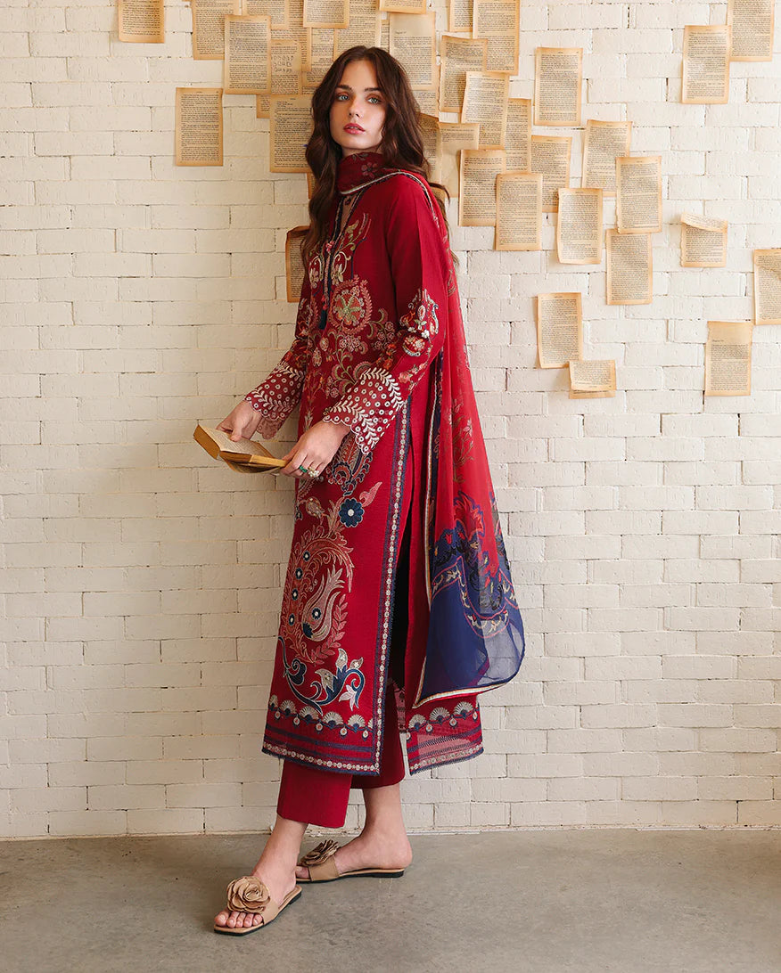Mushq 3Pc Embroidered Lawn Suit Luma Bloom