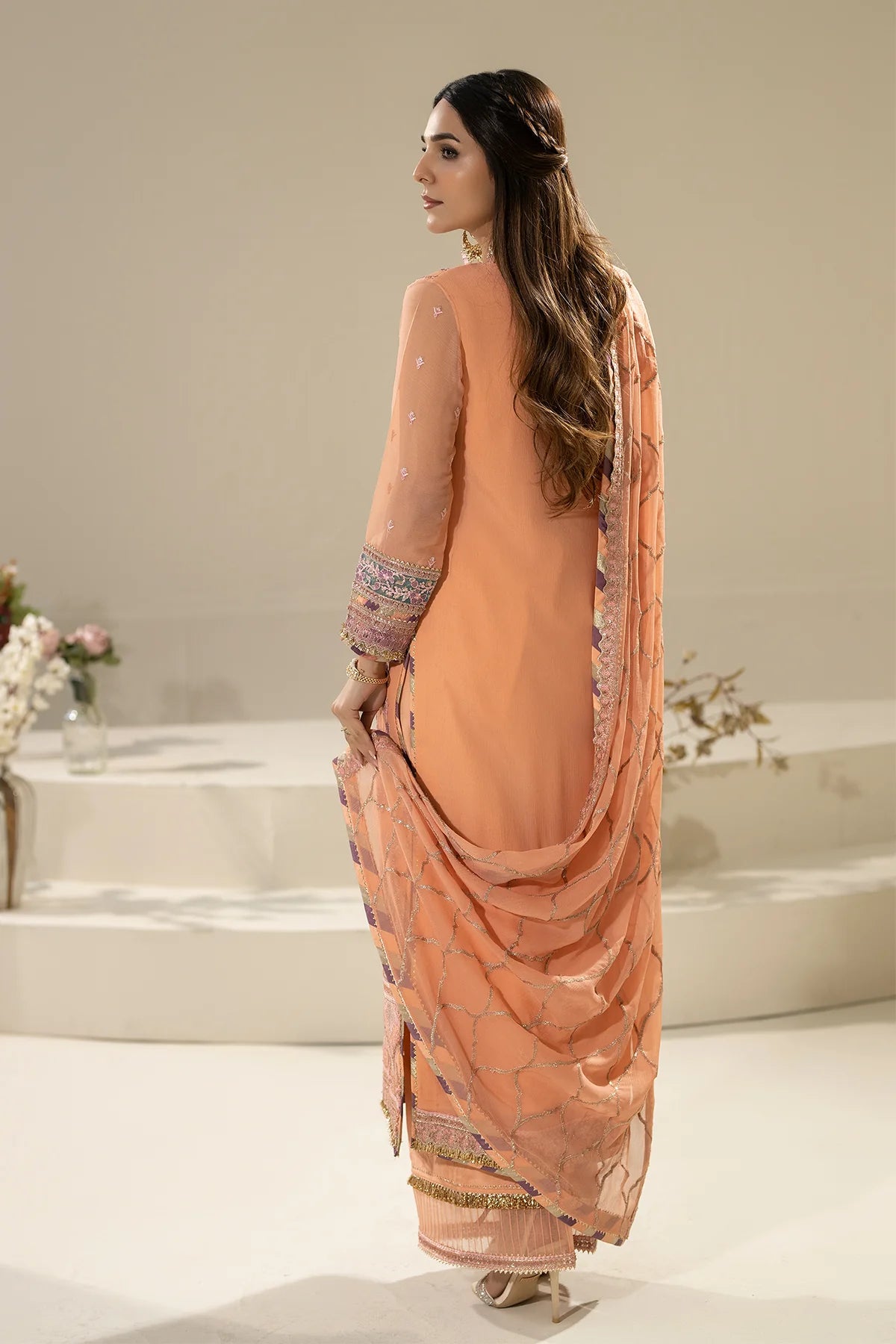 Imrozia 3Pc Embroidered Chiffon Suit M-83 ZIMAL gulbuy.com