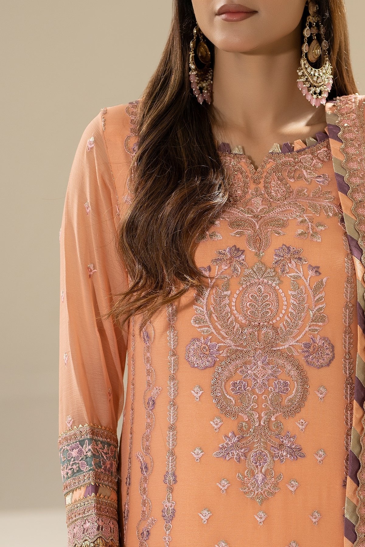 Imrozia 3Pc Embroidered Chiffon Suit M-83 ZIMAL gulbuy.com