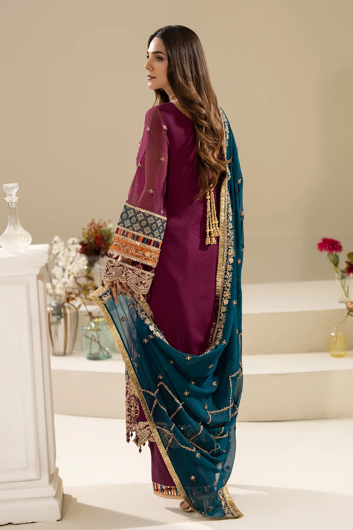 Imrozia 3Pc Embroidered Chiffon Suit M-84 ZEHAK gulbuy.com