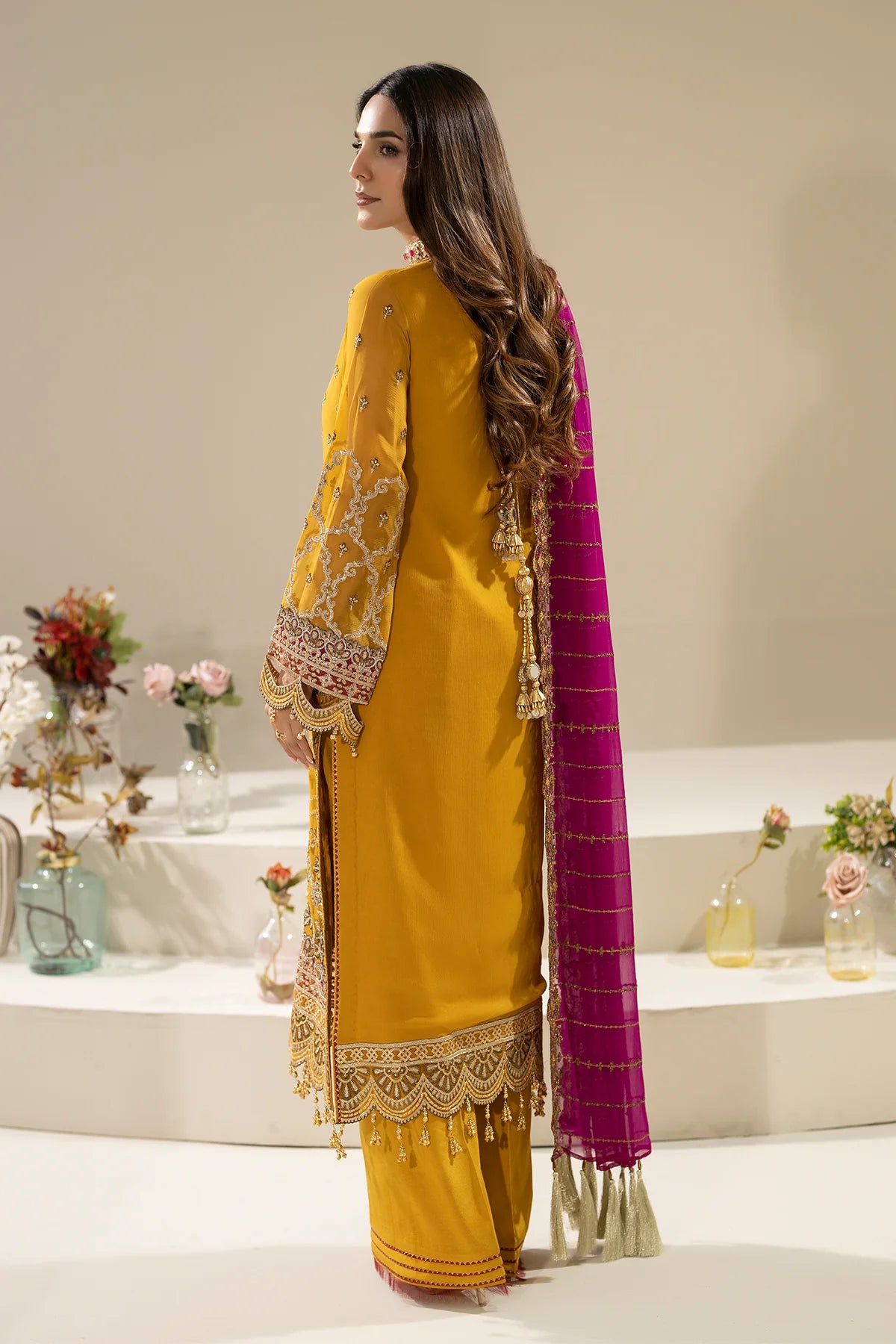 Imrozia 3Pc Embroidered Chiffon Suit M-86 ZOHAL gulbuy.com