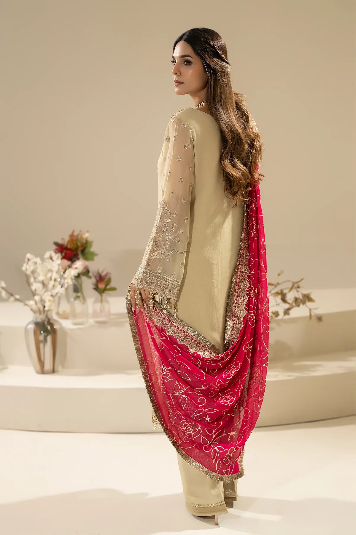 Imrozia 3Pc Embroidered Chiffon Suit M-88 RINZA gulbuy.com