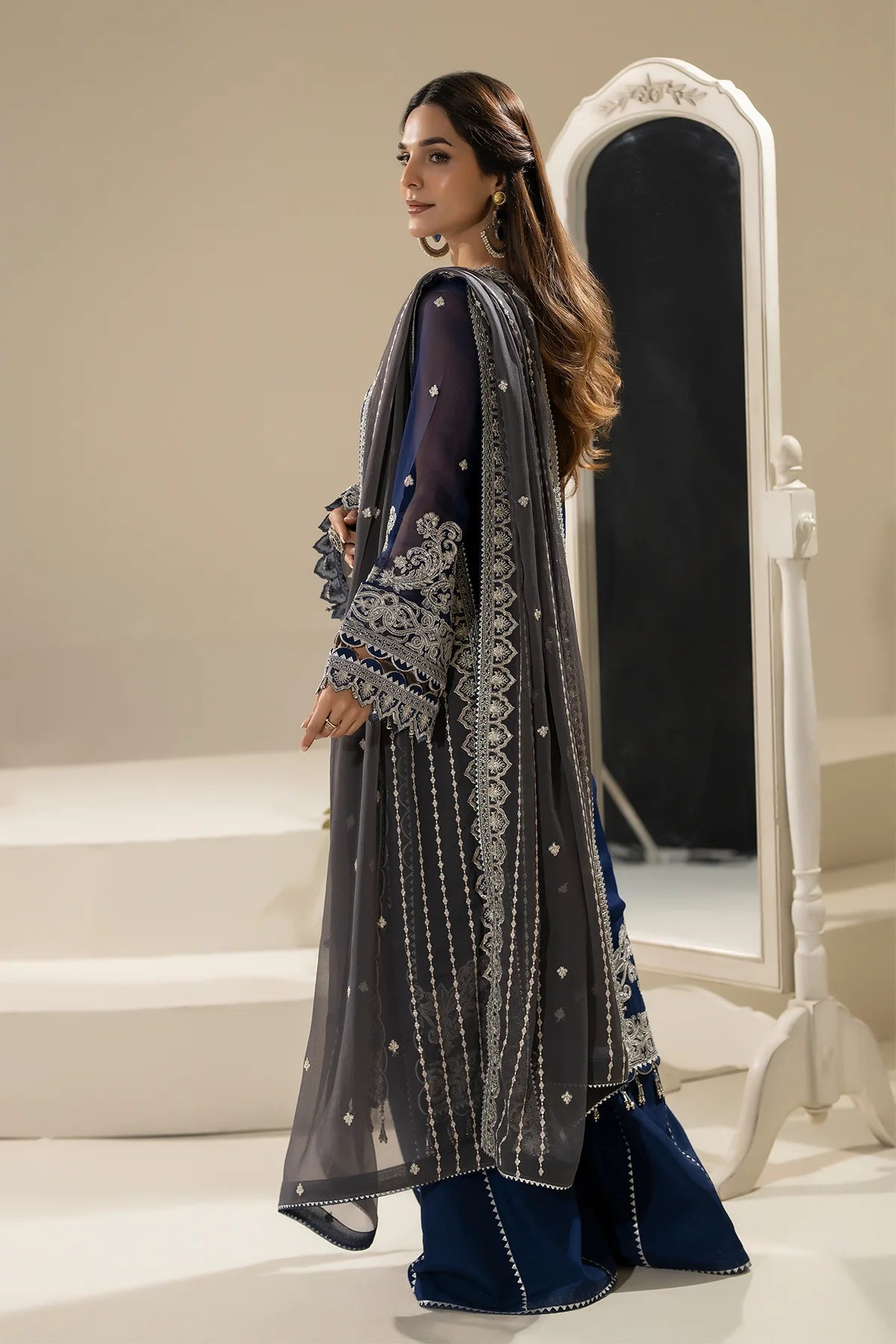 Imrozia 3Pc Embroidered Chiffon Suit M-89 LAMIYA gulbuy.com