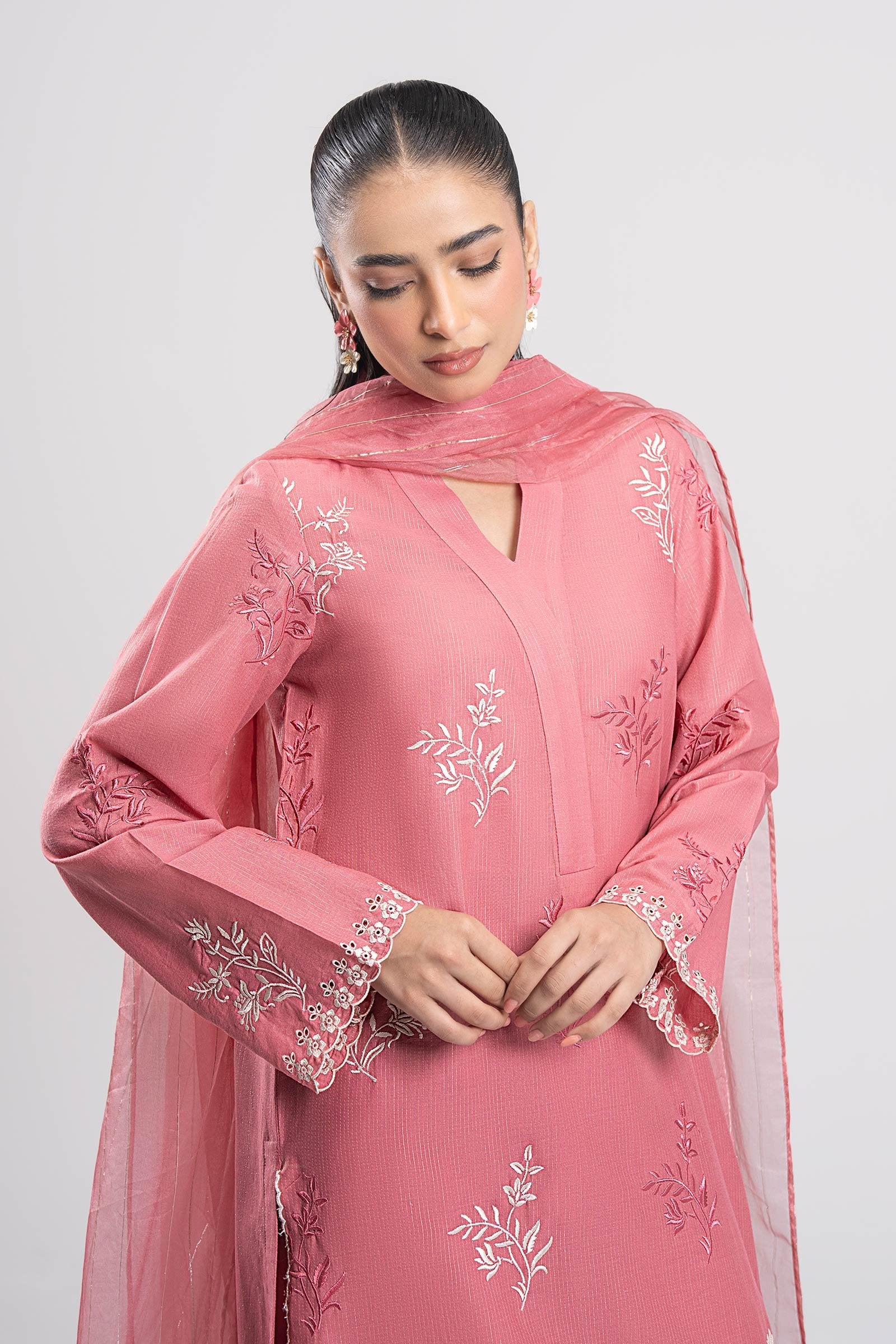 Maria B 3Pc Embroidered Cotton Suit MB-CS25-196 gulbuy.com