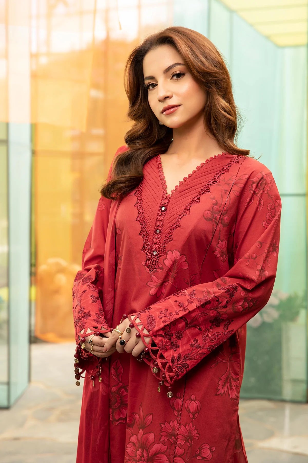 Maria B 3Pc Embroidered Lawn Suit MB-CUS25-706A gulbuy.com