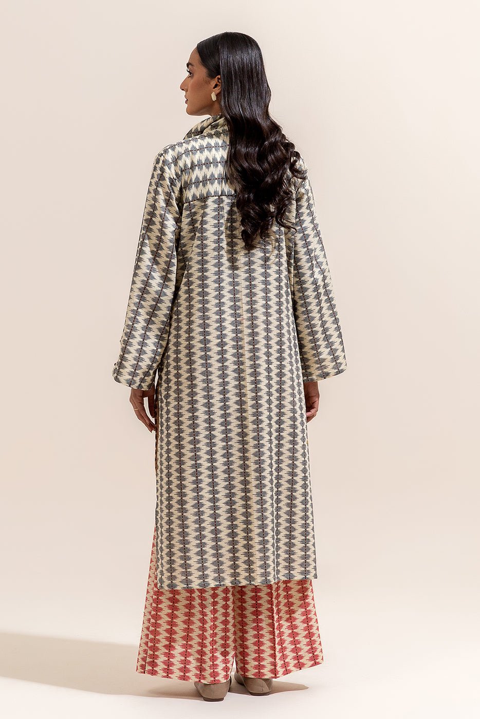 Beechtree 2Pc Printed Khaddar Suit GREY WEAVE-MB22401UN005506 gulbuy.com