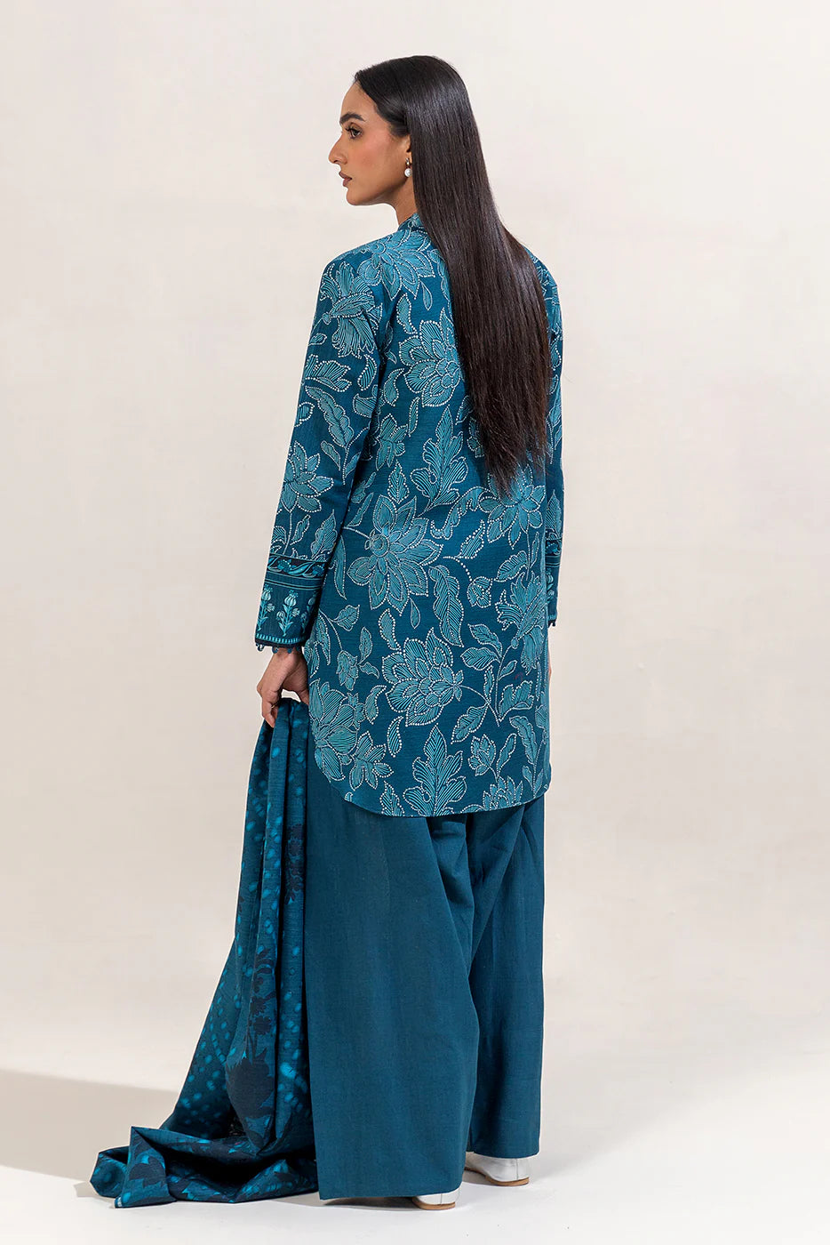 BEECHTREE 3PC Printed KHADDAR SUIT AEGAN HAVEN-MB22402UN005547 gulbuy.com