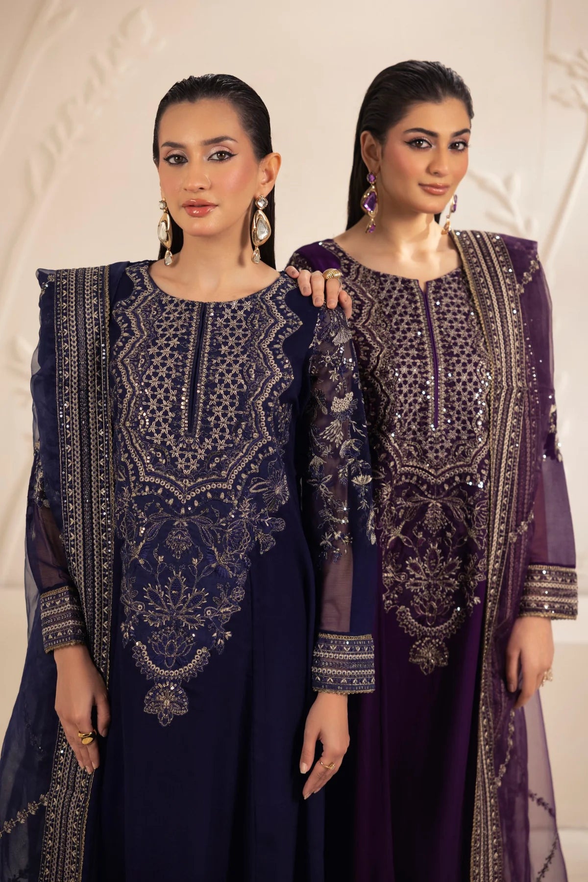 Mohagni 3Pc Embroidered Chiffon Suit MGG-102 gulbuy.com