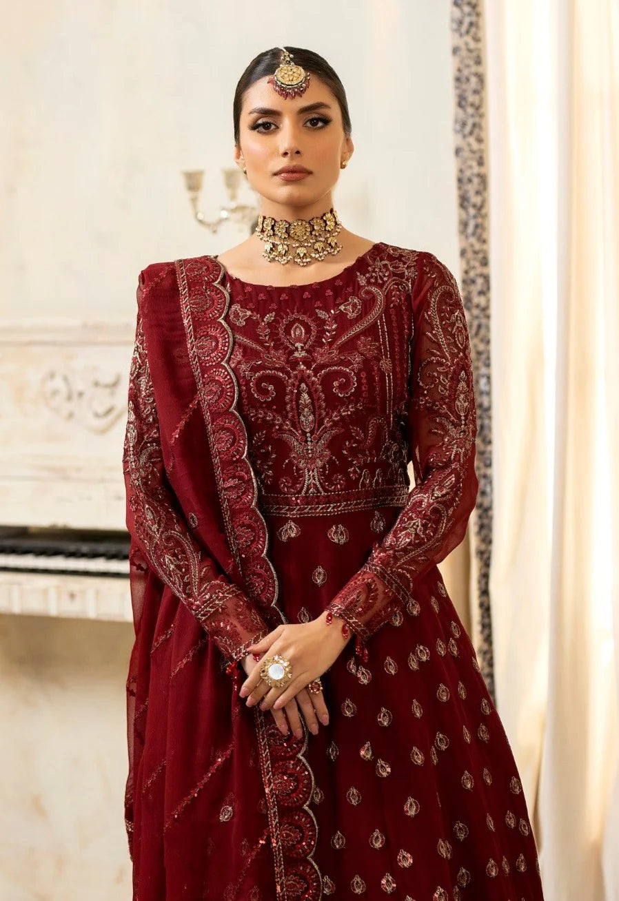Mohagni 3Pc Embroidered Chiffon Suit ROSETTE MGL-05 gulbuy.com