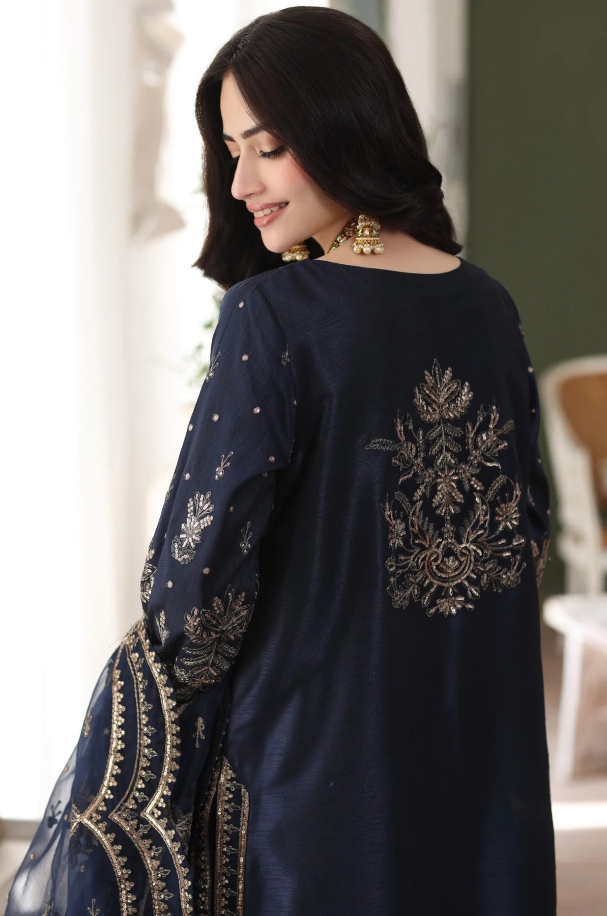 Mohagni 3Pc Embroidered Raw Silk Suit MGS-01 gulbuy.com