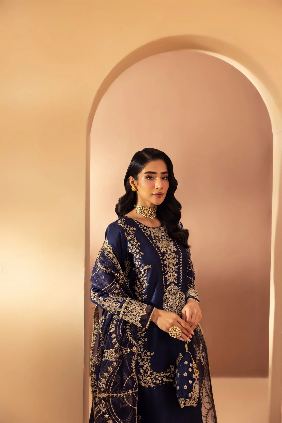 Mohagni 3Pc Embroidered Raw Slik Suit MGS-27 gulbuy.com