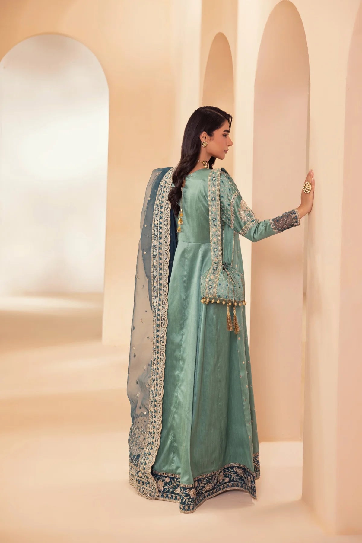 Mohagni 3Pc Embroidered Raw Slik Suit MGS-30 gulbuy.com
