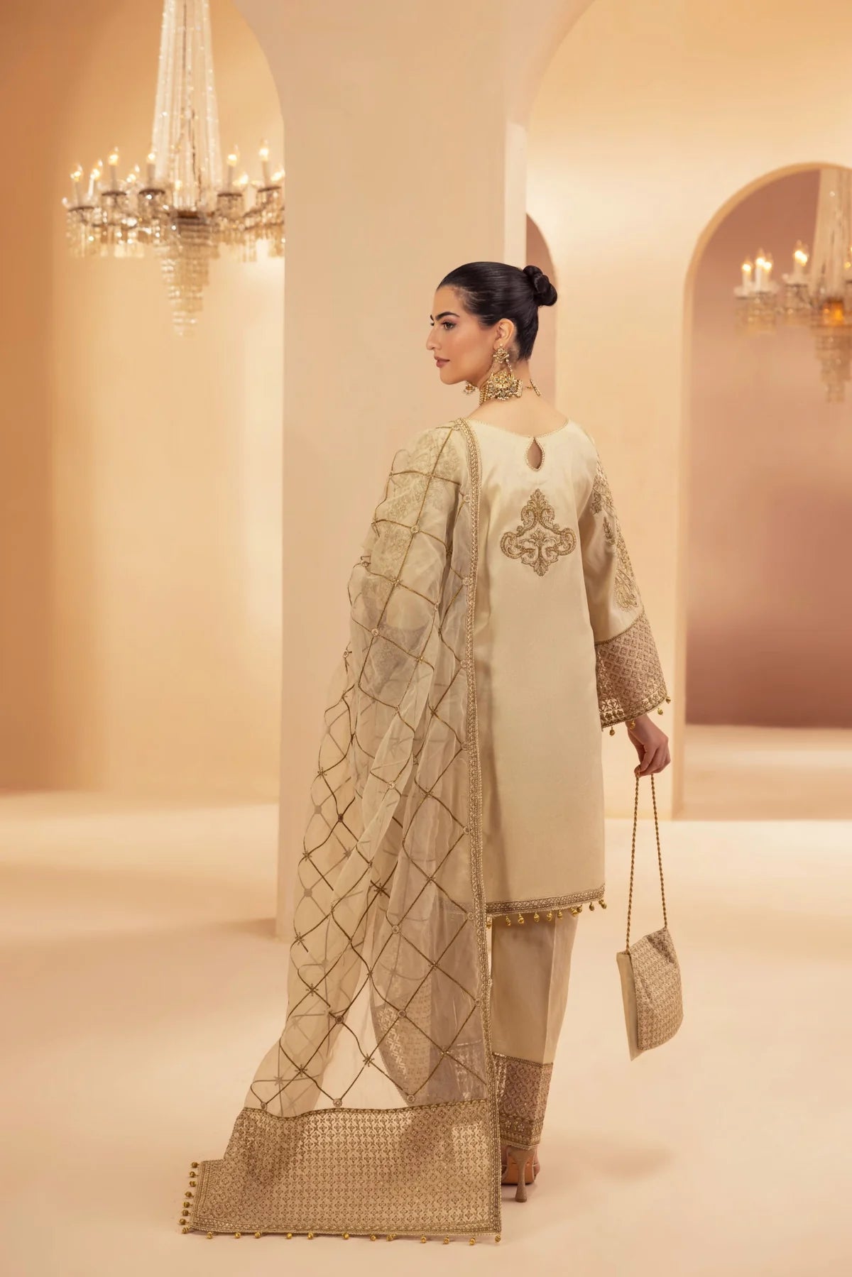Mohagni 3Pc Embroidered Raw Slik Suit MGS-32 gulbuy.com
