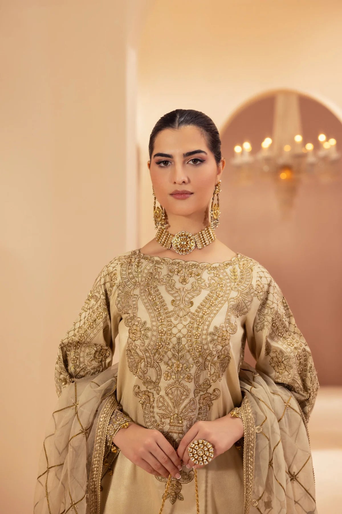 Mohagni 3Pc Embroidered Raw Slik Suit MGS-32 gulbuy.com