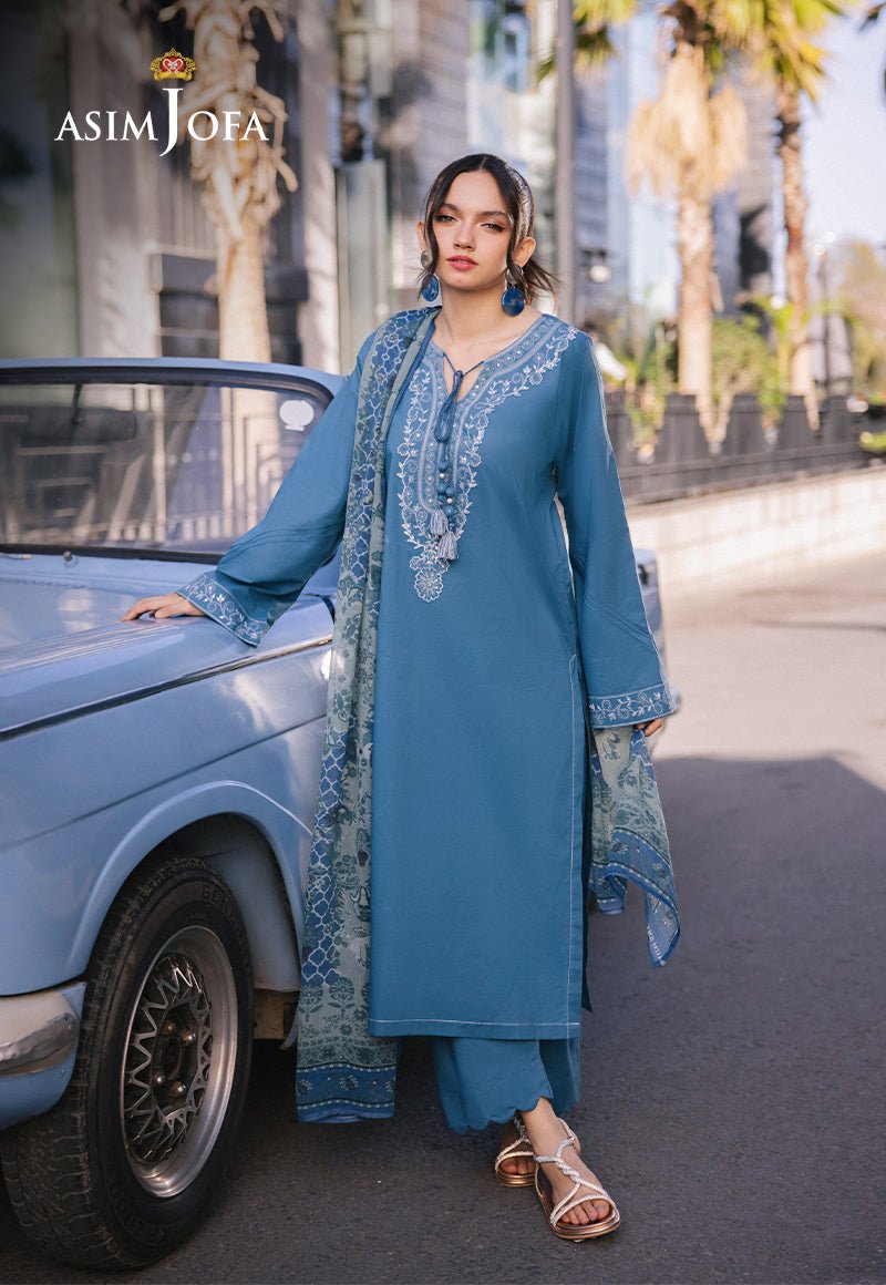 ASIM JOFA 3 PIECE EMBROIDERED CAMBRIC SUIT (AJPB-39)