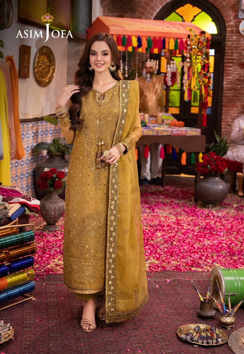 ASIM JOFA 3 PIECE EMBROIDERED ORGANZA SUIT (AJEM-22)