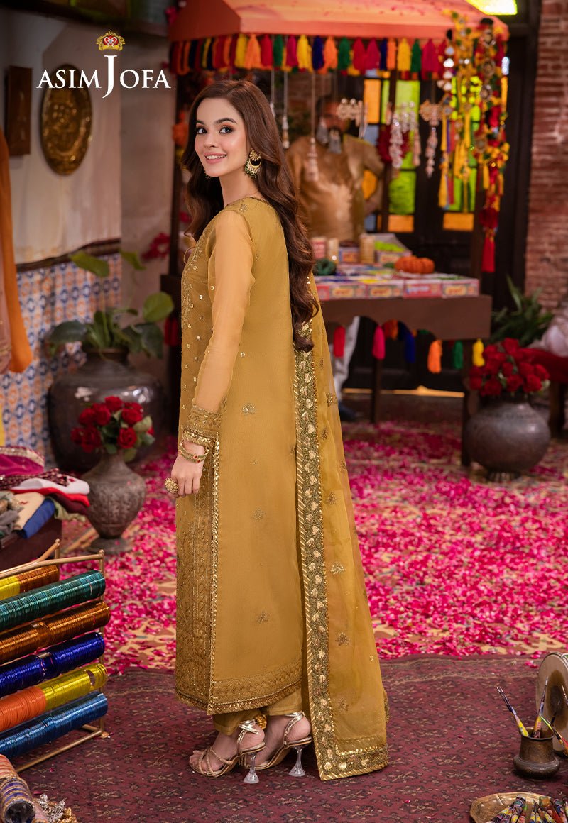 ASIM JOFA 3 PIECE EMBROIDERED ORGANZA SUIT (AJEM-22)