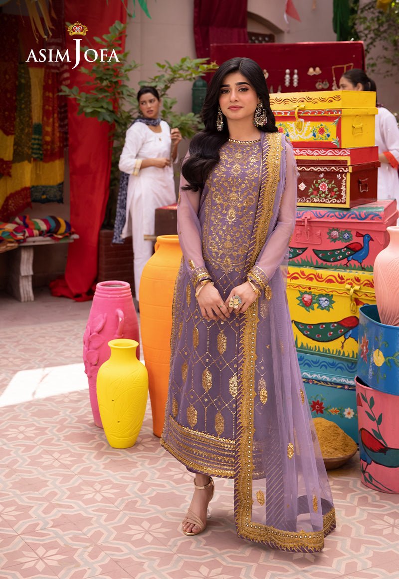 ASIM JOFA 3 PIECE EMBROIDERED NET SUIT (AJEM-02)