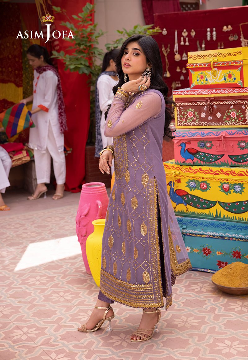 ASIM JOFA 3 PIECE EMBROIDERED NET SUIT (AJEM-02) gulbuy.com