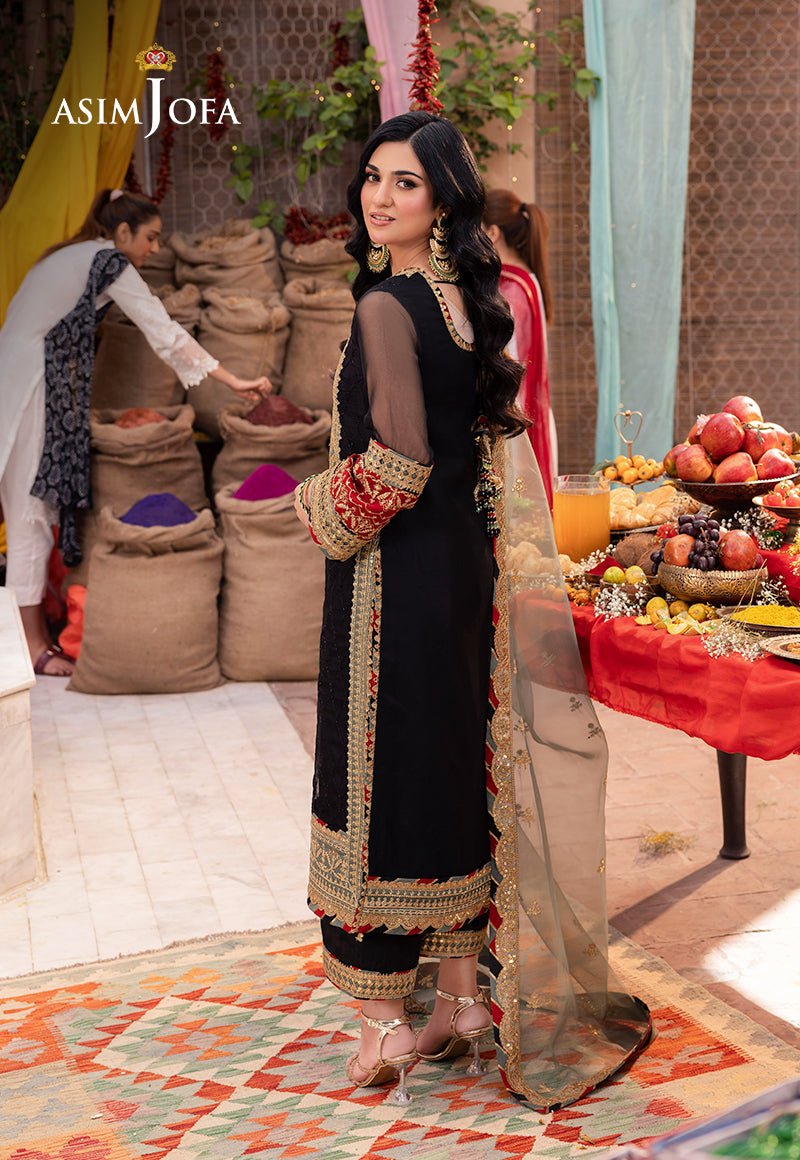 ASIM JOFA 3 PIECE EMBROIDERED ORGANZA SUIT (AJEM-15)