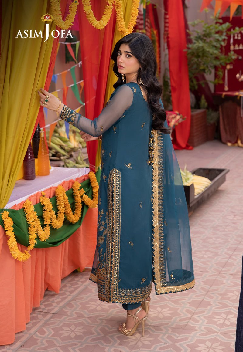 ASIM JOFA 3 PIECE EMBROIDERED ORGANZA SUIT (AJEM-13)