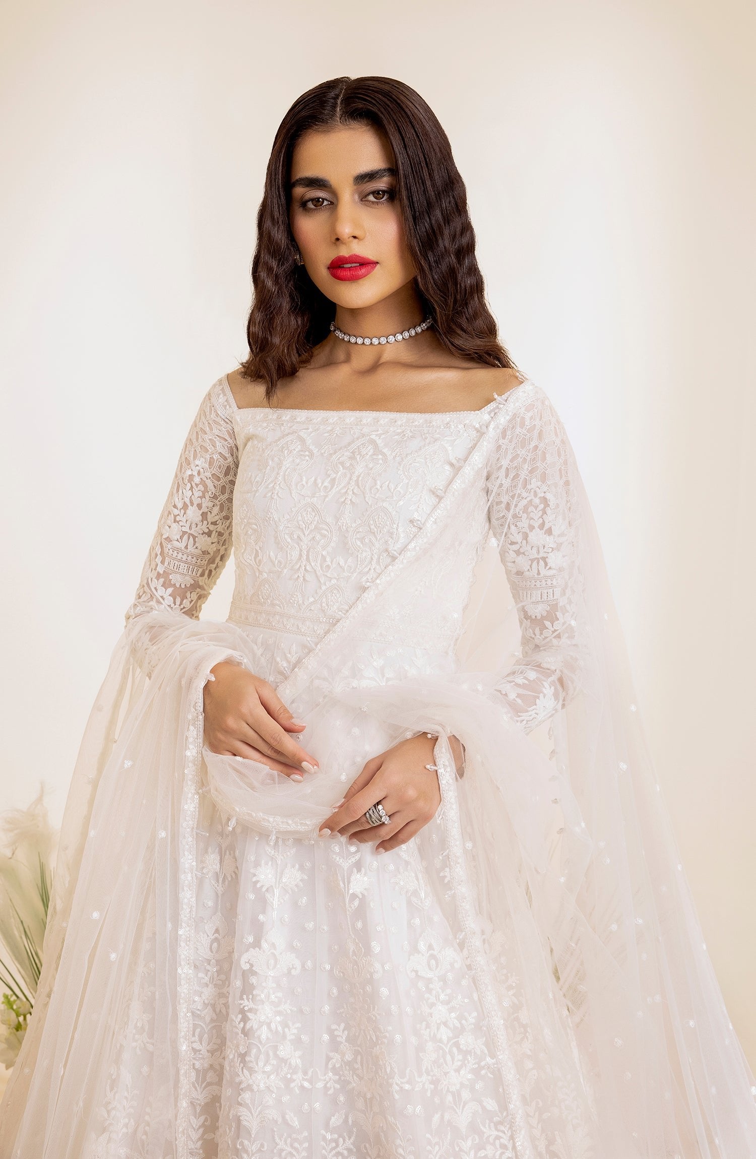 MARYUM &amp; MARIA 3PC EMBROIDERED ORGANZA SUIT (MS23-533)