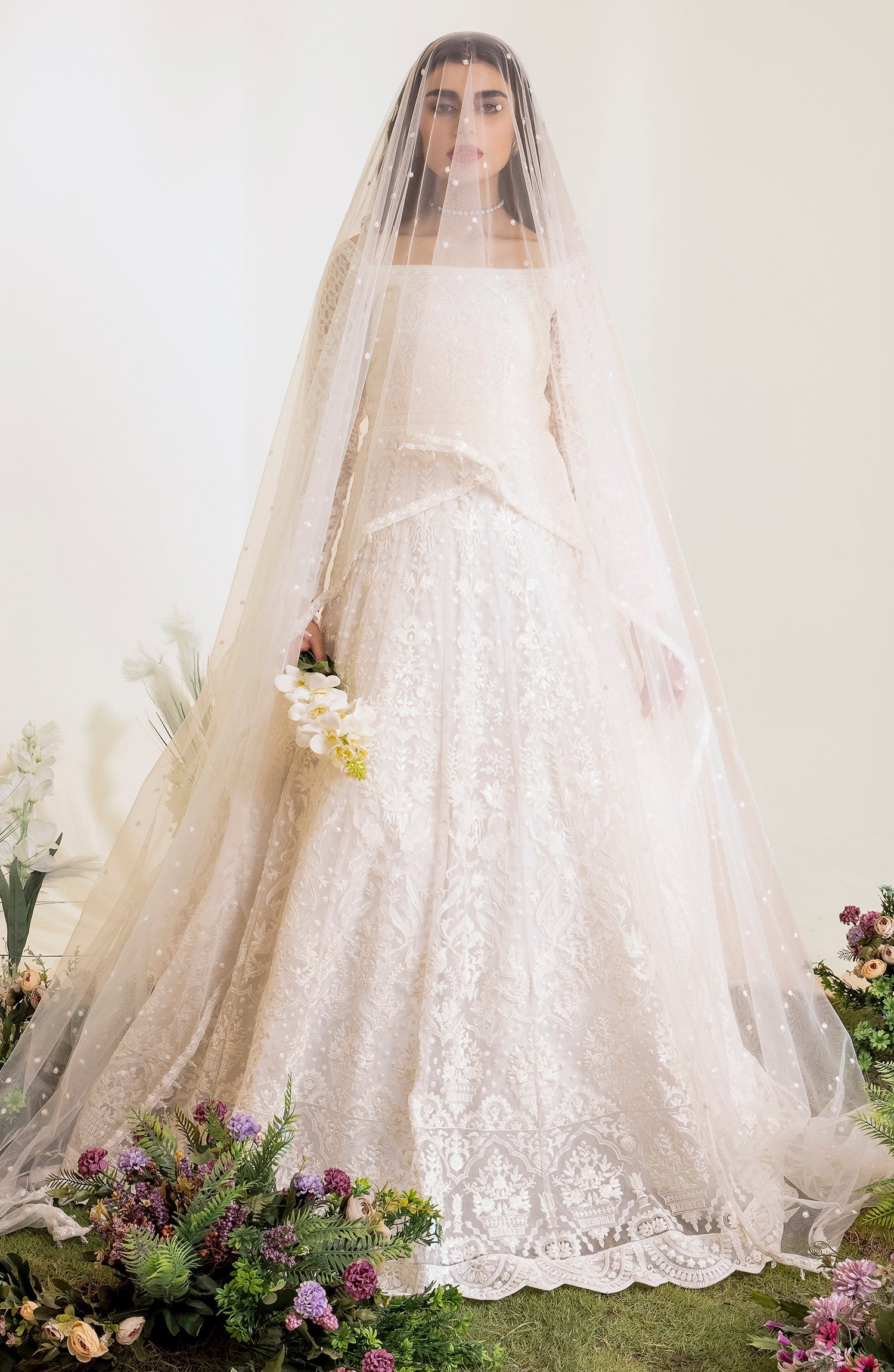 MARYUM &amp; MARIA 3PC EMBROIDERED ORGANZA SUIT (MS23-533)