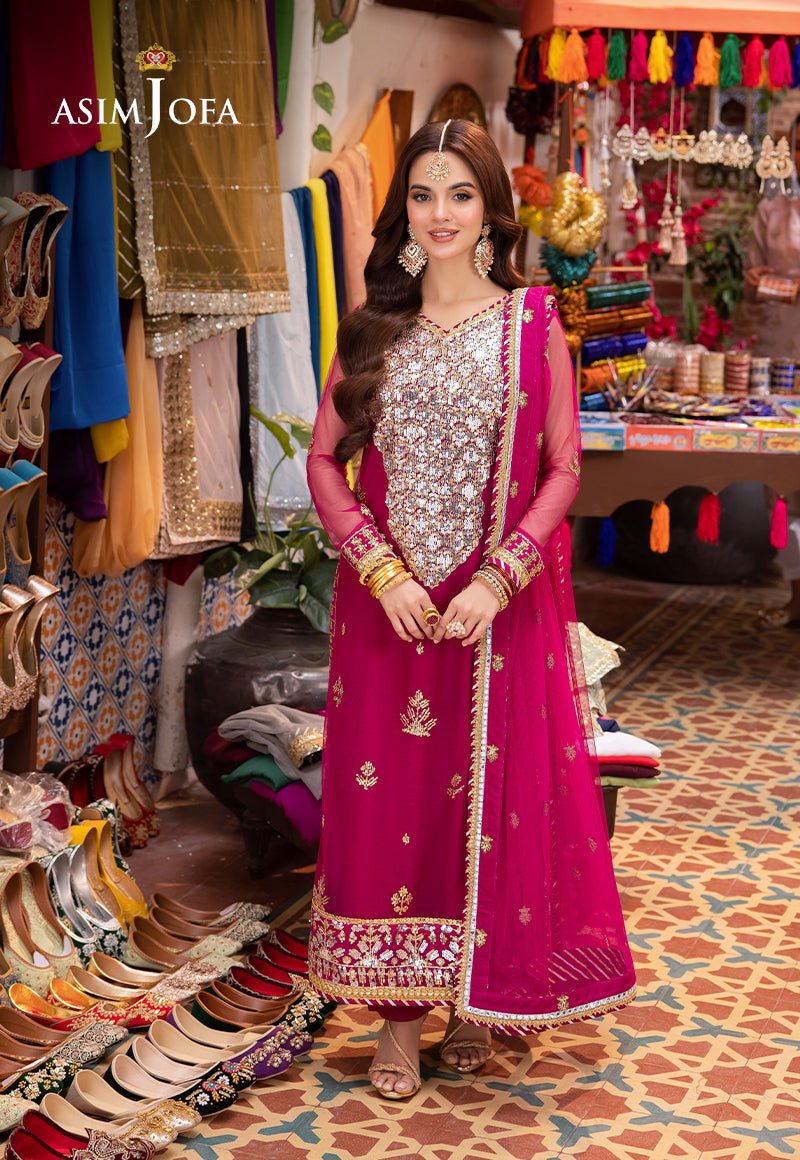 ASIM JOFA 3 PIECE EMBROIDERED NET SUIT (AJEM-03)