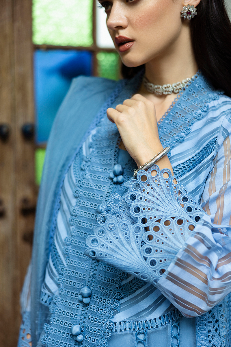 Mushq 3Pc Embroidered Organza Suit Ellie gulbuy.com