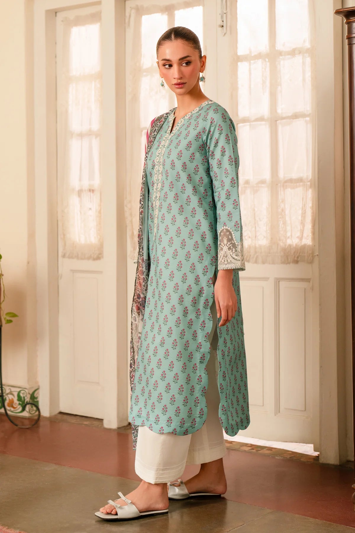 Xenia 3Pc Embroidered Lawn Suit ANNECY - B gulbuy.com