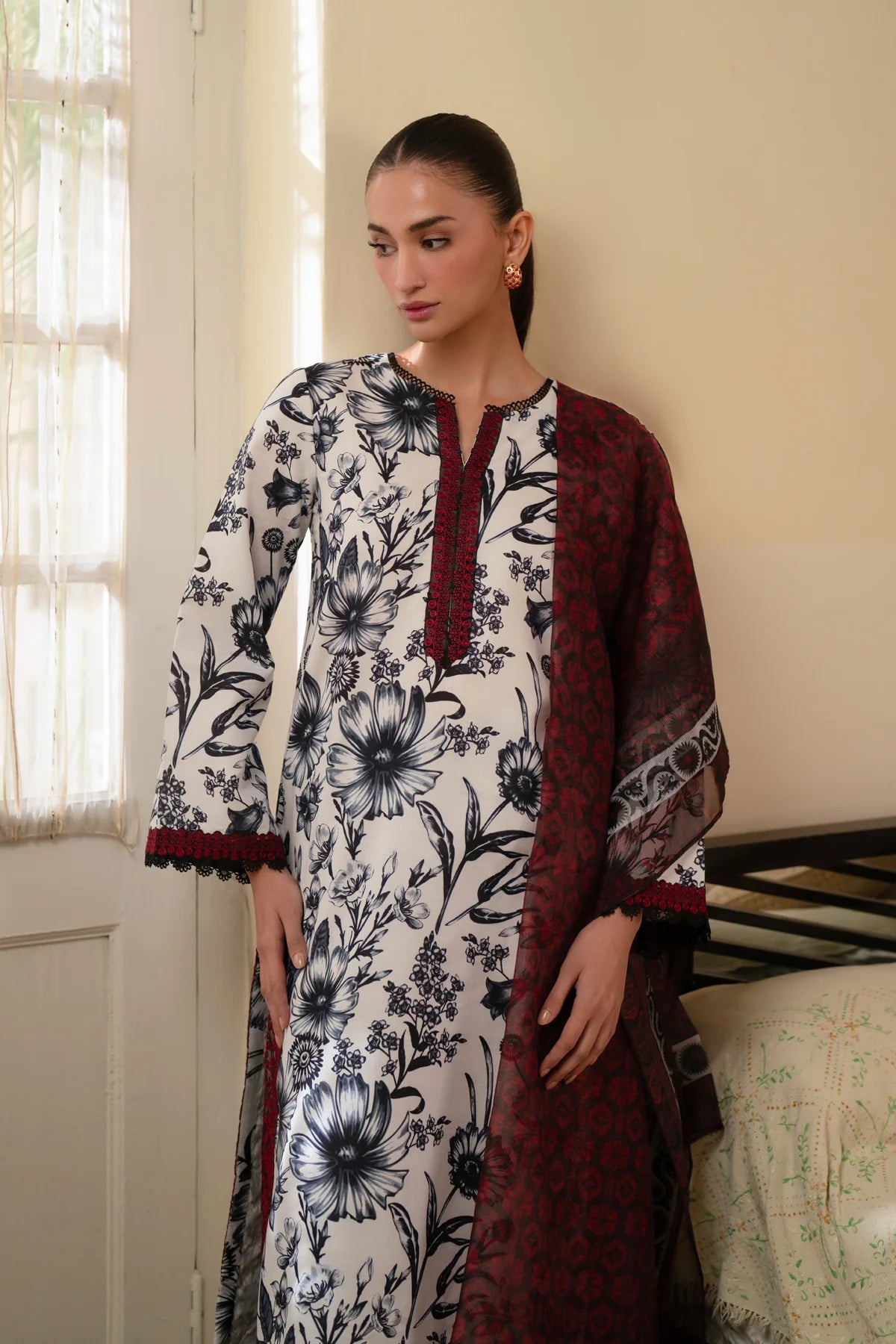 Xenia 3Pc Embroidered Lawn Suit PIERRE gulbuy.com