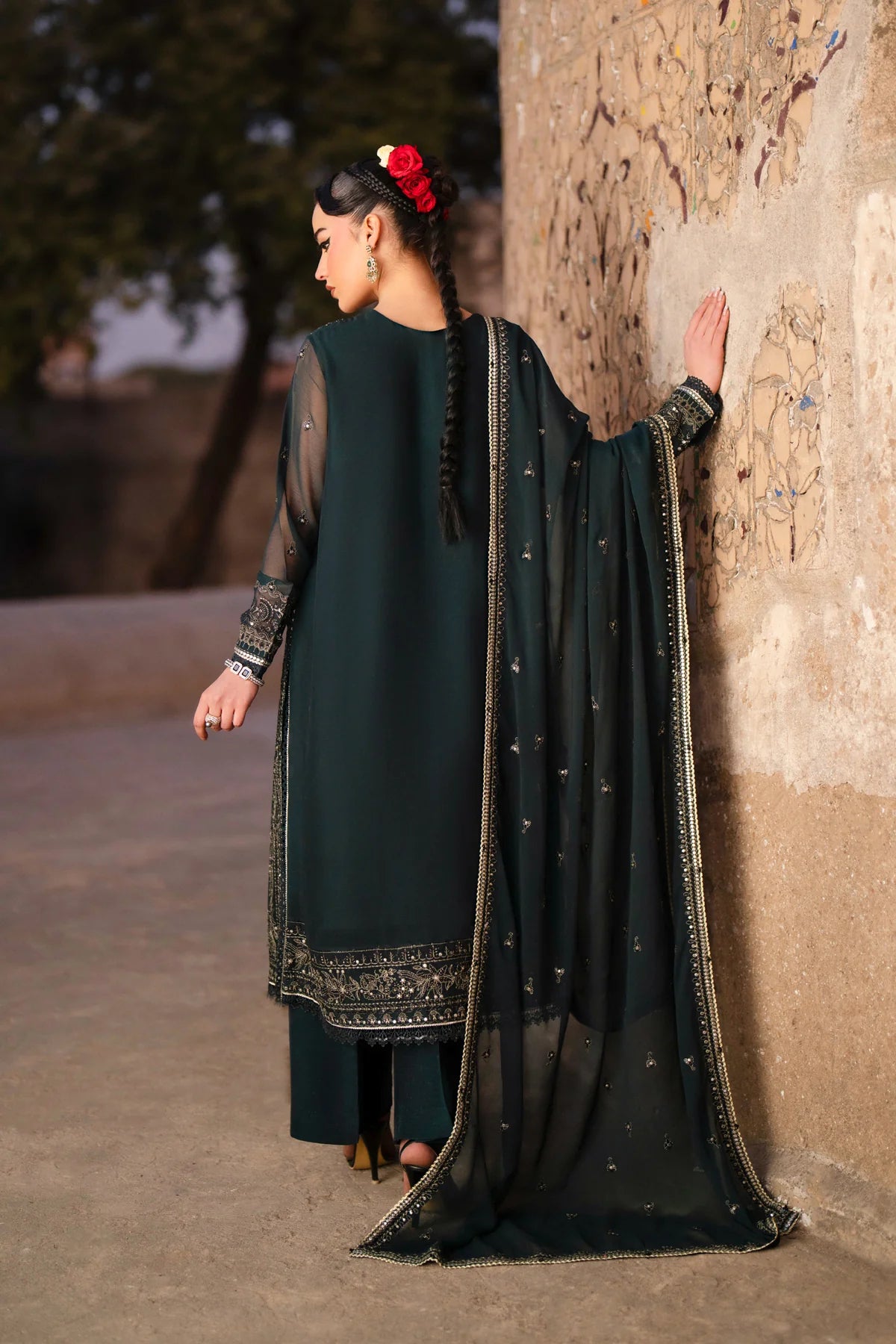 Xenia 3Pc Embroidered Chiffon Suit ZARISH gulbuy.com