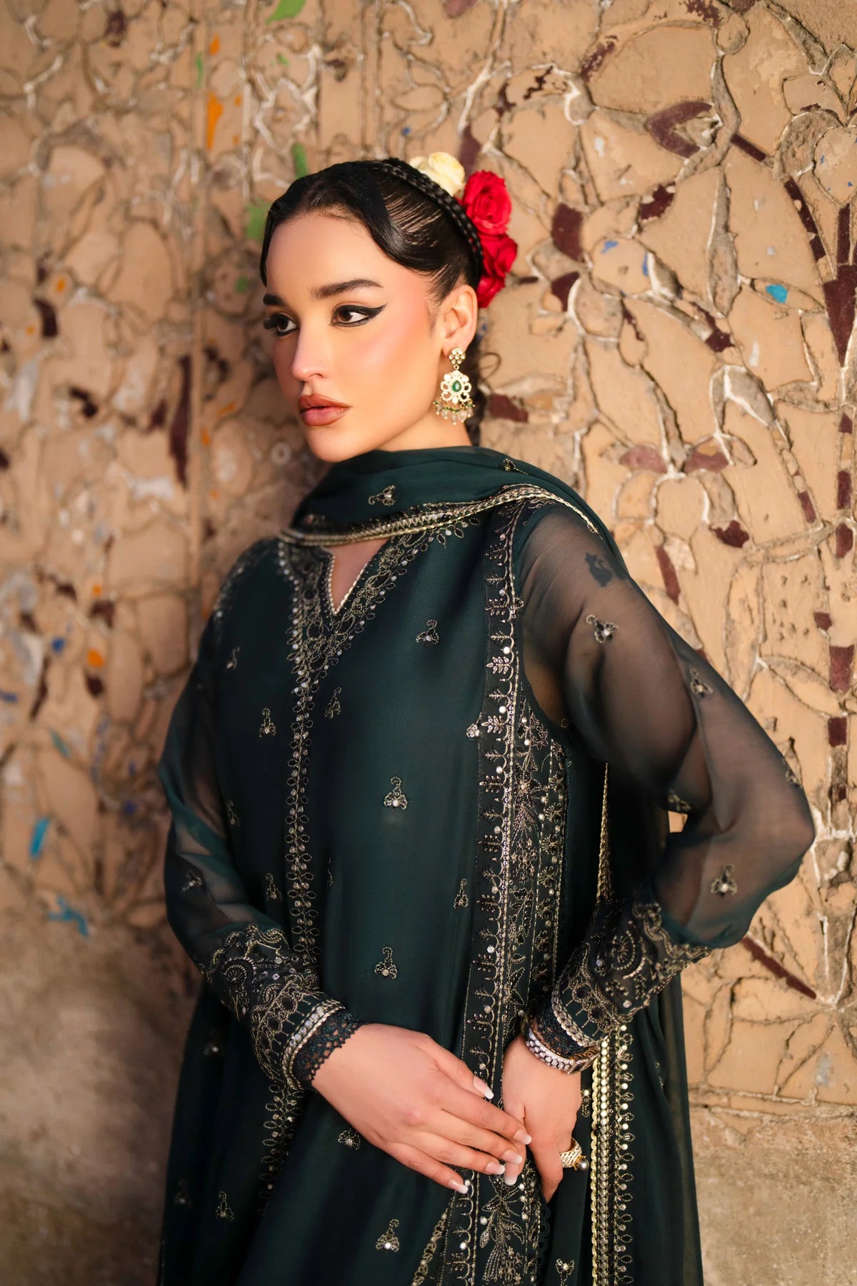 Xenia 3Pc Embroidered Chiffon Suit ZARISH gulbuy.com