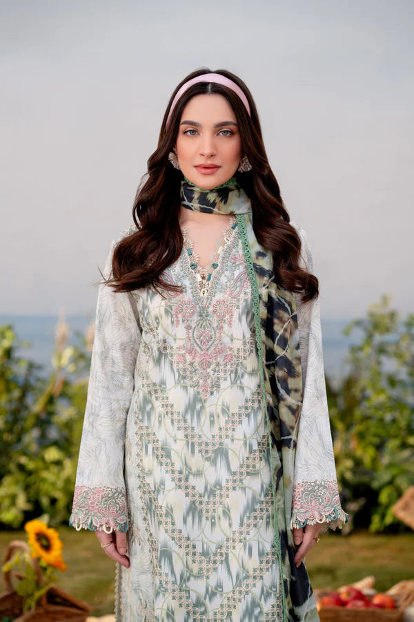 Aabyaan 3Pc Embroidered Lawn Suit YELDA (AR-12) gulbuy.com