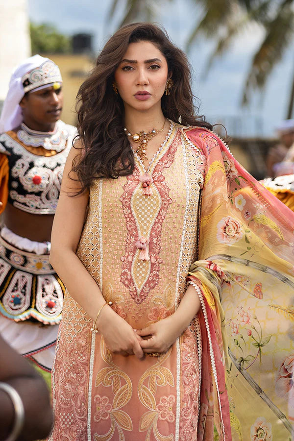 Mushq 3Pc Embroidered Lawn Suit Tranquil Spark gulbuy.com
