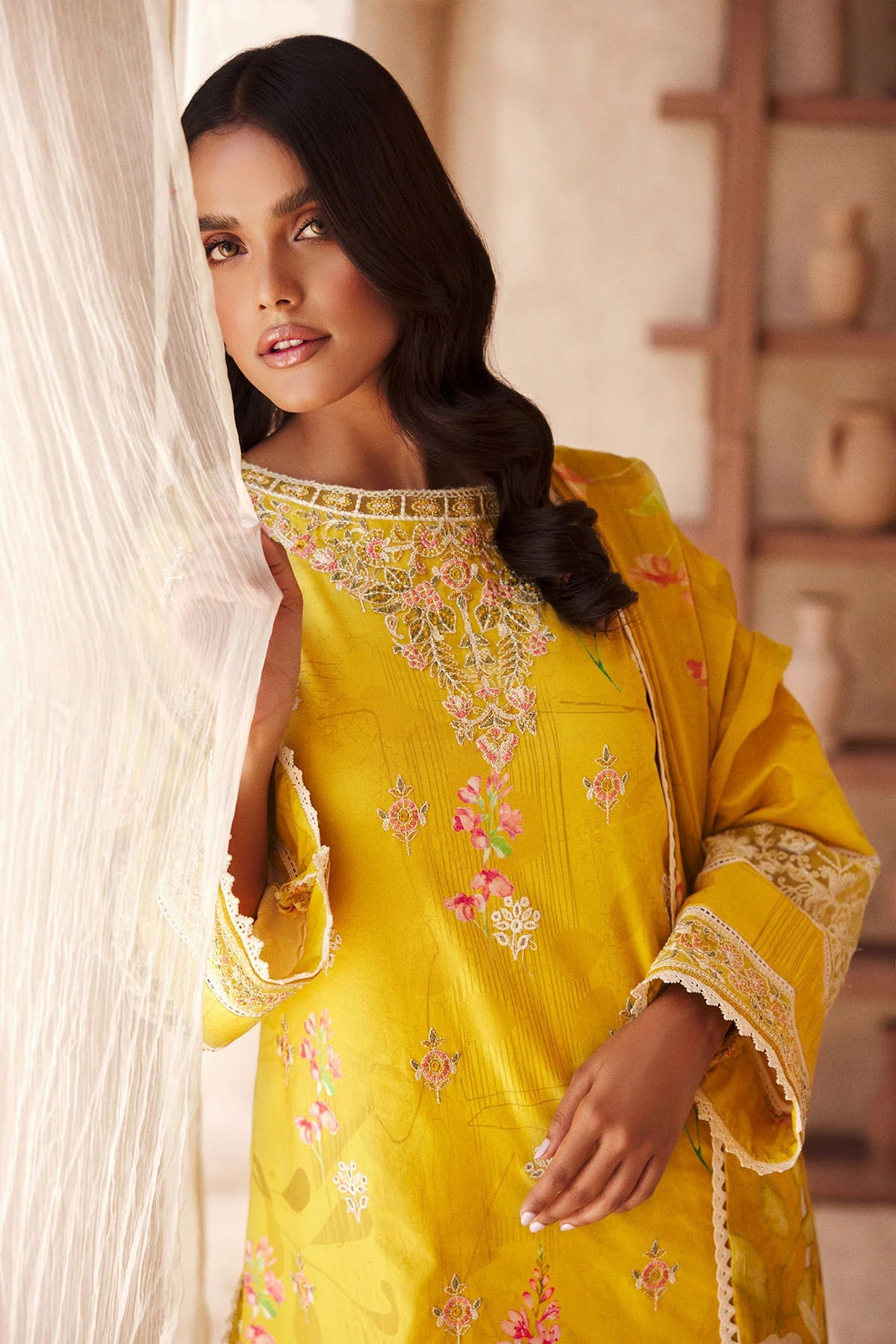 Motifz 3Pc Embroidered Lawn Suit 3741-ELIE gulbuy.com