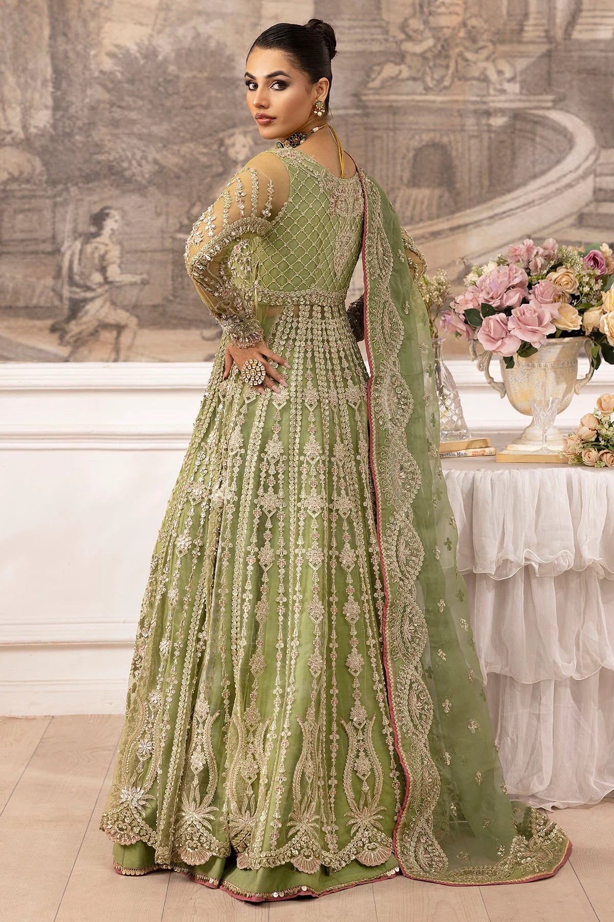 Motifz 3Pc Embroidered Silk Net Suit 4933-IYARA gulbuy.com